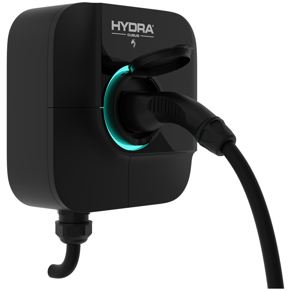 HYDRA CUBUS 7kW Socketed EV Charger (Black) - EV Car Charger