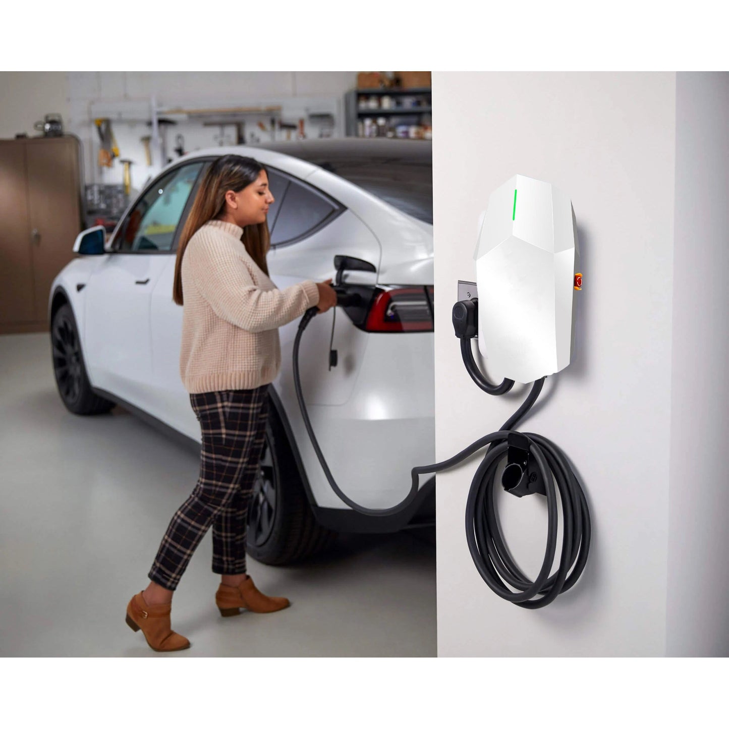 BOMERN Smart Home EV charger 7 Kw Type 2 Tethered - EV Car Charger