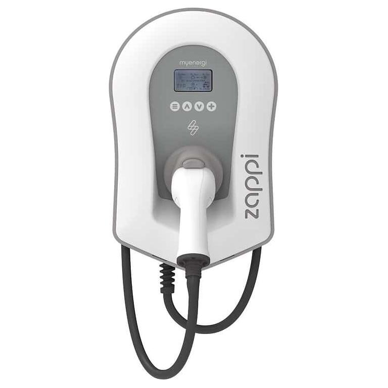 MYENERGI Zappi Eco-Smart 2.1 EV Charger Multiphase 7kW / 22KW WIFI/Ethernet Tamperproof Tethered (White) - EV Car Charger