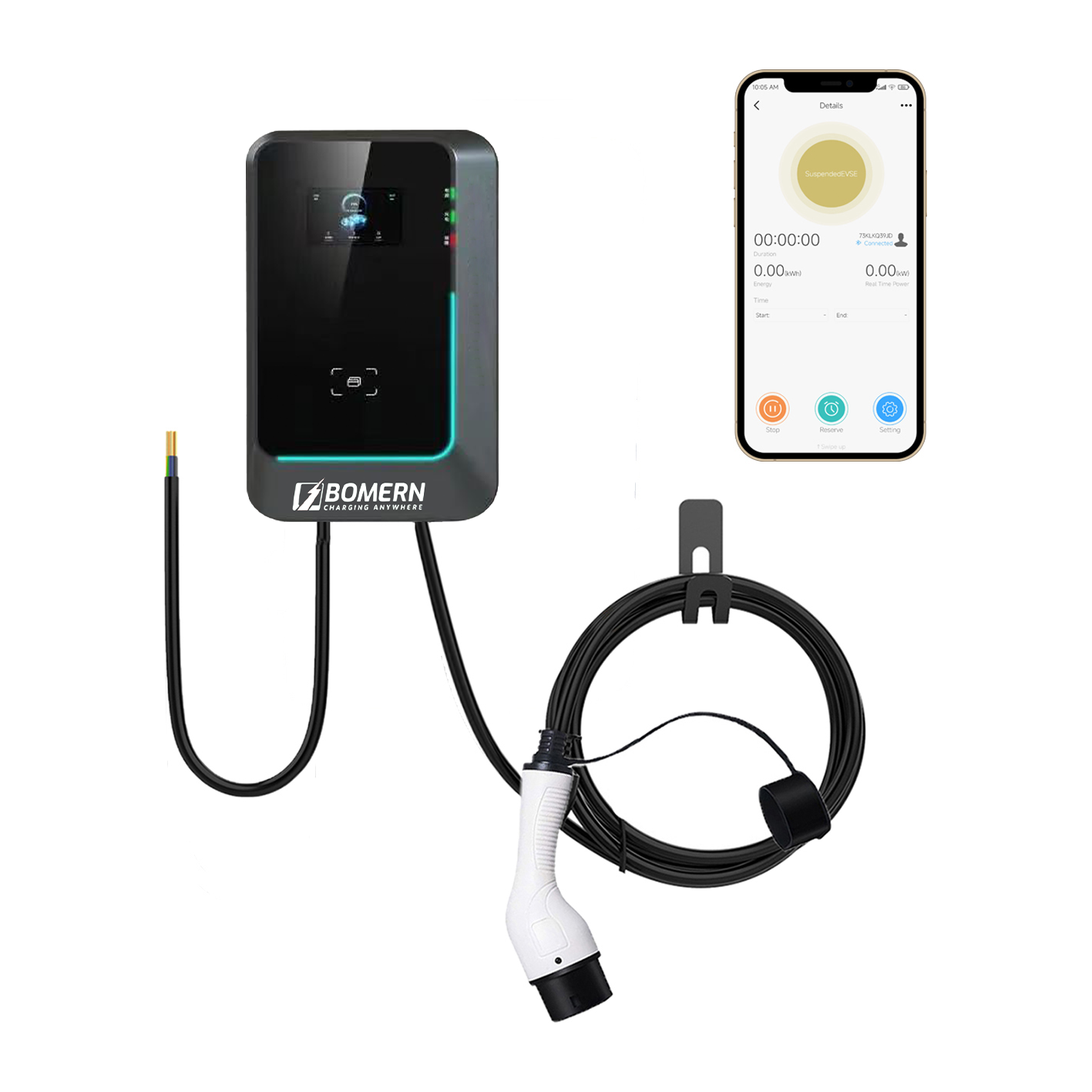 BOMERN  Smart Home  EV charger 7 Kw Type 2 Tethered - EV Car Charger