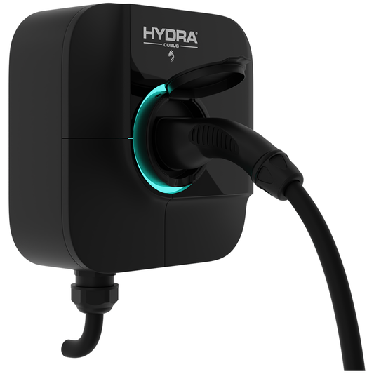 HYDRA CUBUS 7kW Socketed EV Charger (Black) - EV Car Charger