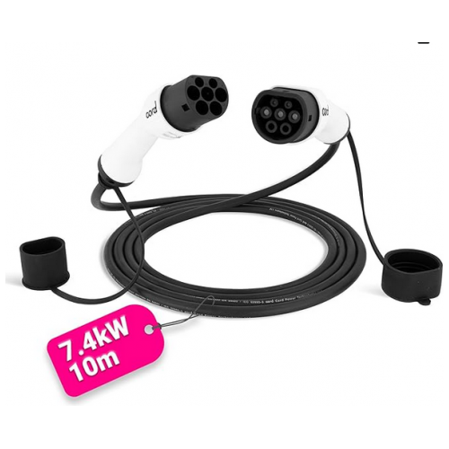 Cord EV 7.4KW Charging Cable 10 Metre 32a Black - EV Car Charger