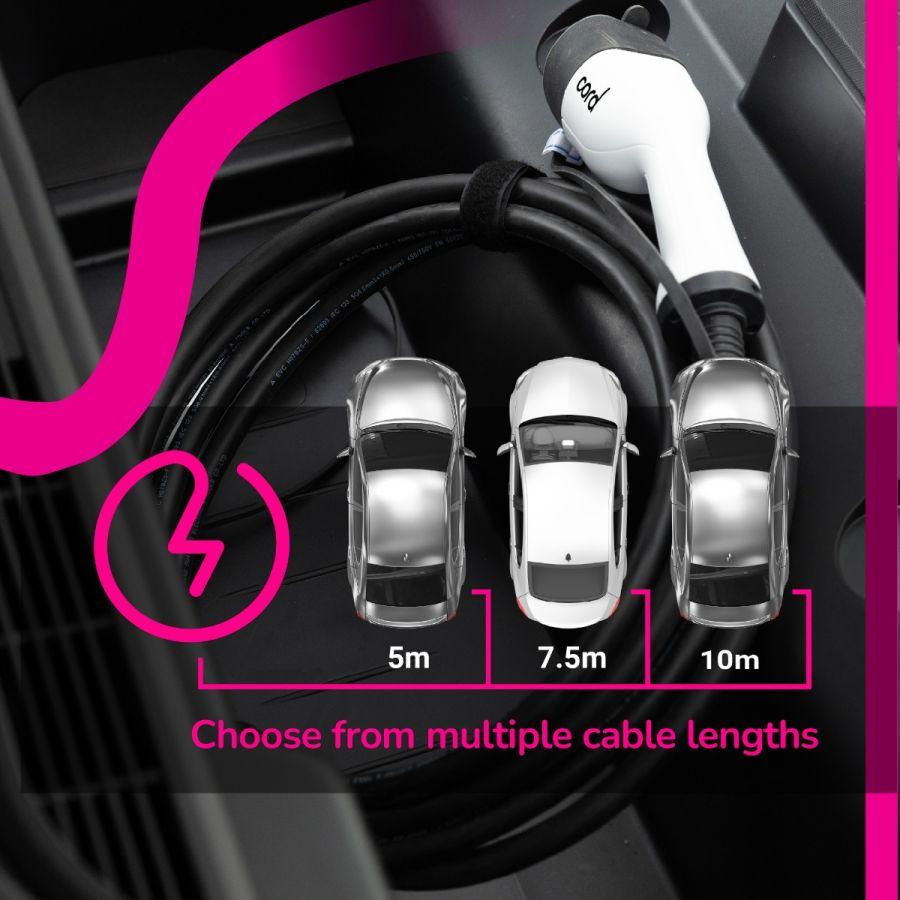 5m Coiled EV Charging Cable - 22kW Three Phase Type 2 Skip to the end of the images gallery - EV Car Charger