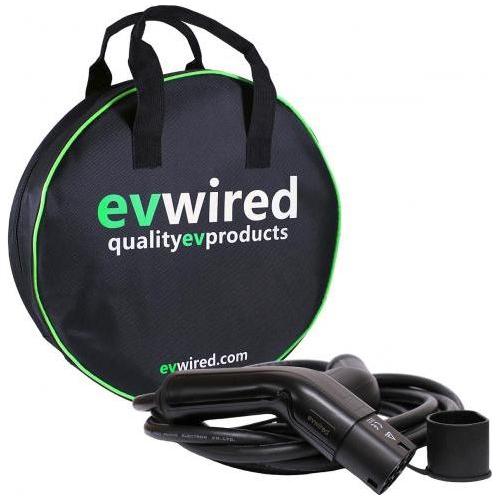EVWIRED Type 2 to Type 2 15M EV Charging Cable 32A 7kW Single Phase W/Free Carry Case - EV Car Charger