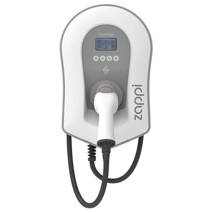 MYENERGI Zappi Eco-Smart 2.1 EV Charger Multiphase 7kW / 22KW WIFI/Ethernet Tamperproof Tethered (White) - EV Car Charger