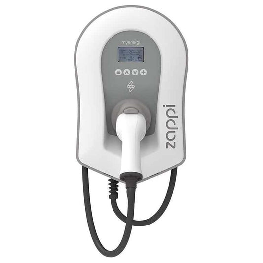 MYENERGI Zappi Eco-Smart 2.1 EV Charger Multiphase 7kW / 22KW WIFI/Ethernet Tamperproof Tethered (White) - EV Car Charger